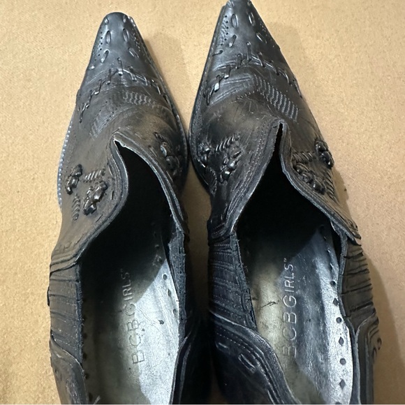 BCBGirls Black Leather Western Ankle Boots - Picture 2 of 9